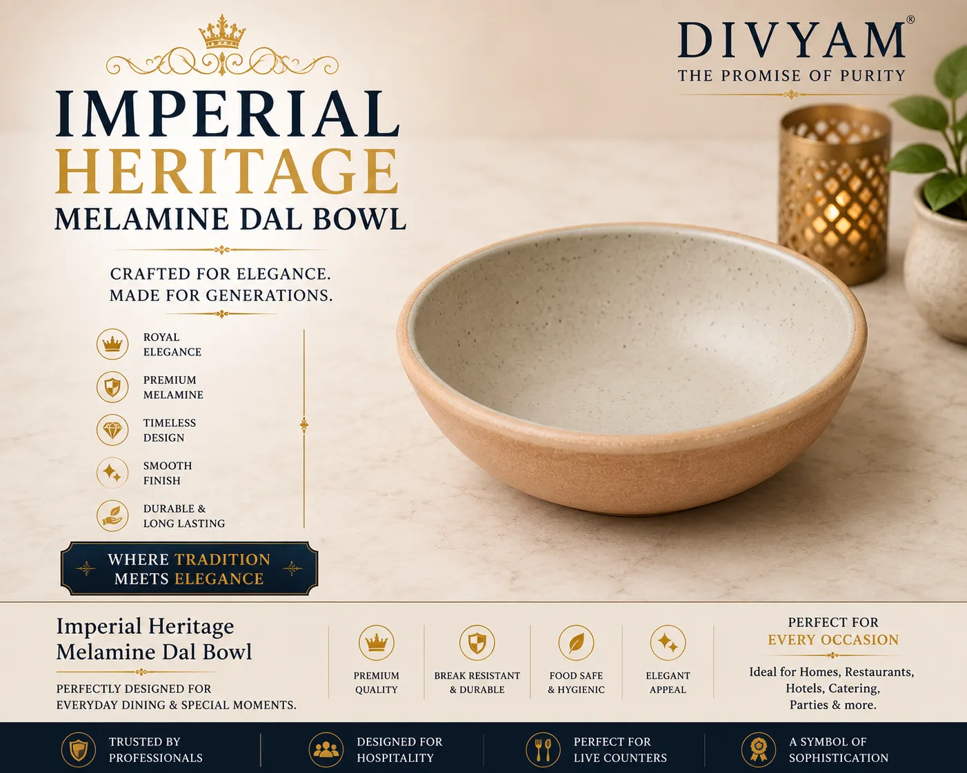 Imperial Heritage Melamine Dal Bowl presentation by D I V Y A M®